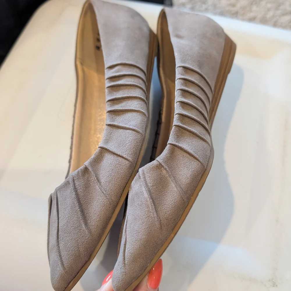 Fergalicious Taupe Pleated Flats - Picture 5 of 8
